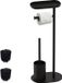 Merkloos Relaxdays Toiletbutler - 67 cm - met plankje - 2 reserve borstelkoppen - zwart