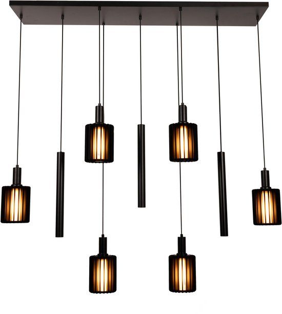Lucide LAMBRES - Hanglamp - 6xE27 - Zwart