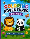 COLORING ADVENTURES FOR KIDS: Fun and Easy Coloring Pages for Kids Ages 3–8 | Cute Animals | Large Simple Designs | Perfect for Home, School, and Travel