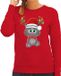 Bellatio Decorations Foute Kersttrui/sweater voor dames - Merry Christmas - rood - kerstpoesje S