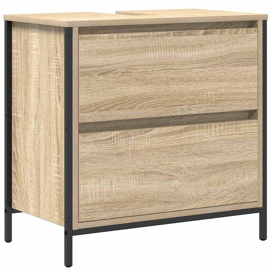 vidaXL Badkamerwastafelkast met lades 60x34,5x60cm Sonoma eikenkleurig