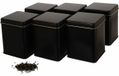 6 Boîtes de rangement carrées classiques avec étiquettes, dotées d'une protection contre les arômes
