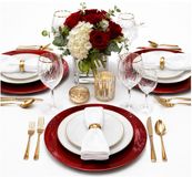 Othmar Decorations Assiettes de dîner - 12x - rouge brillant - 33 cm - plastique - sous-assiettes