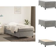 vidaXL Boxspring bed 90x200 cm fluweel lichtgrijs