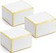 PartyDeco cadeaudoosje - Bruiloft bedankje - 40x - wit/goud - papier - 6 x 4 cm