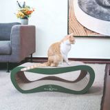 Mruu&Pruu GROTE KARTONNEN KAT SCRATTER Kattenmand Krabplank Krabpaal Karton Krabmand Kattenbed LEON GROEN 78x28x24 cm