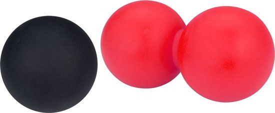 Avento Lacrosse/Massage Ballen - Set - Roze/Zwart - Siliconen