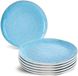 MIAMIO – Bordenset van 6 x 20 cm, aardewerk, handgemaakt keramiek servies – Lumera-collectie (blauw)