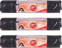 Urban Living sacs poubelles - 30x - 100 litres - noir - fermeture à cordon - D70 x H82 cm