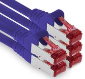 1aTTack.de 5m CAT6 LAN-netwerkkabel RJ45 1000 Mbit, 5 stuks - paars