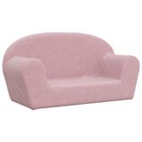 VidaXL Kinderbank 2-zits zacht pluche roze