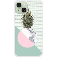Ananas marbre Bedrukt siliconen hoesje compatibel met iPhone 15