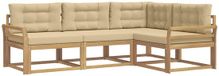 vidaXL - Hoek loungeset - 4 zitplekken - Polyester - Wit en Beige