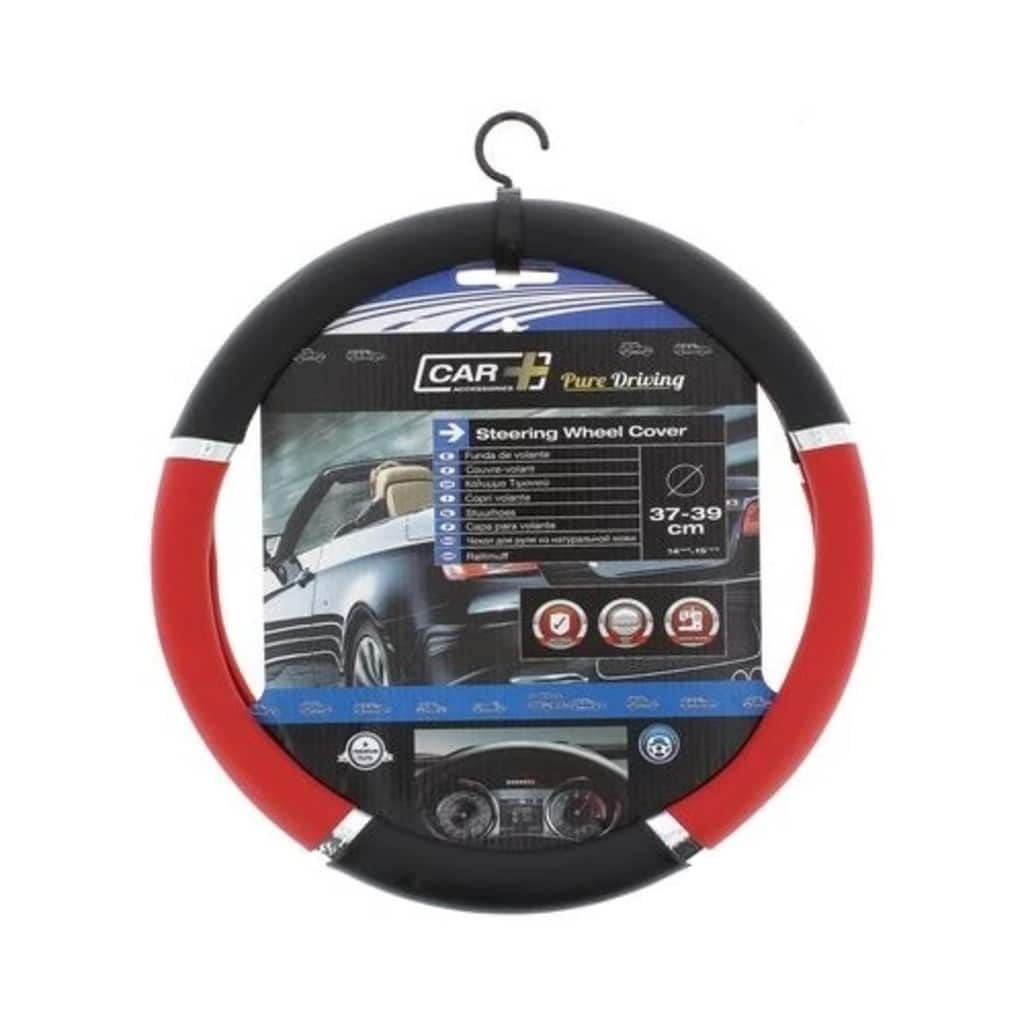 Car Plus stuurhoes Speed universeel PVC zwart/rood 37-39 cm