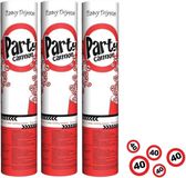 Merkloos / Sans marque 40 jaar verjaardag Confetti shooters/kanon - 3x stuks - feestartikelen - versiering - papier - 20 cm