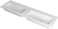 Wastafel INK Kraft Dubbele Wastafel met 2 Kraangaten - 1600x450x10 mm - Mat Wit