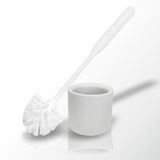 York Toiletborstel met houder, modern wit, 35 x 11 cm