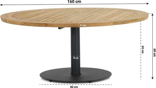 4 Seasons Outdoor Saba Dining Table - 160 cm - Metal - Grey-Anthracite