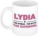 Bellatio Decorations naam cadeau mok - Lydia - Woman Myth Supergirl - koffiemok - 300 ml - collega - moederdag