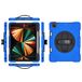 Hoesje iPad Pro 12,9 Inch 2022/2021/2020/2018(6e/5e/4e/3e generatie) met potloodhouder, robuuste beschermhoes met 360° draaibare standaard en handriem, blauw