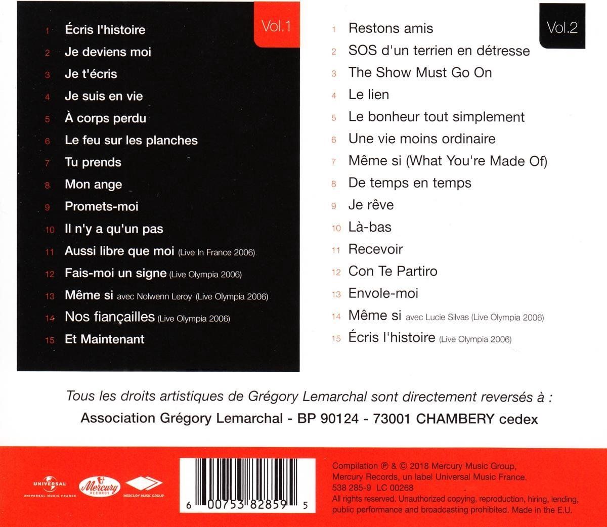 Grégory Lemarchal - Master Serie Vol.1 / Vol.2 (2CD) - 0600753828595