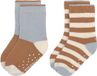 Lässig Anti-slip Sokken Blauw Mosterd Maat 23-26