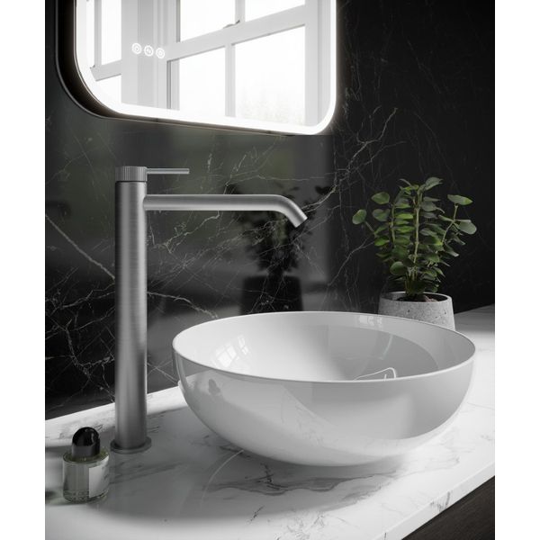 Crosswater 3ONE6 Wastafelkraan - hoog - uitloop 19cm - RVS - TS112DNS