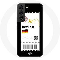 Maniacase Etui voor Samsung Galaxy S21 FE vliegticket Berlijn