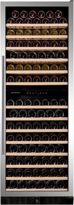 Dunavox Grande-181 Wijnkoelkast - 181 Flessen - 2 Zones - Zilver