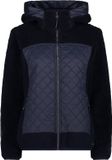 CMP Wooltech hoodie dames zwartblauw