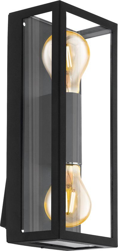 EGLO Alamonte 1 - Wandlamp Buiten - E27 - 38 cm - Zwart