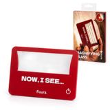 Fisura Loupe avec lumière LED originale - Loupe de poche avec grossissement 4x - Loupe de poche grossissante pour la lecture des personnes âgées, des étiquettes ou des passages (I See, rouge)