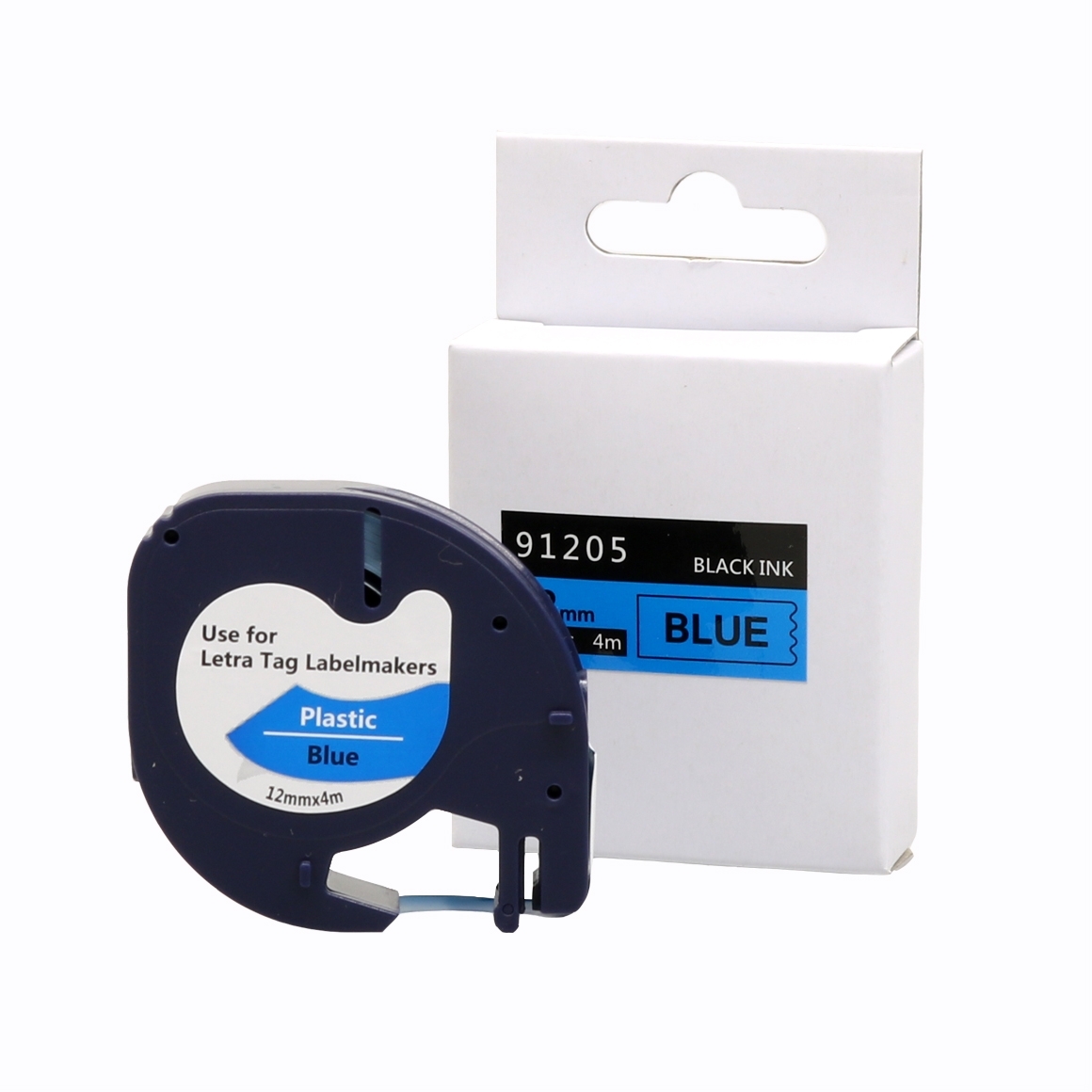 - [alternatief voor] Dymo 91205 (S0721650) tape zwart op blauw (12mm)