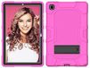 Samsung Tab A7 10.4 T505/T500/T507/T505N 2020 hoes met standaard, duurzaam, schokbestendig, harde hybride drielaagse beschermhoes, softshell, Apple tablet, siliconen hoes (roze + zwart)