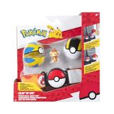 Pokémon PKW4168 Panflam Clip 'N' Go Gordelset - Panflam Battle figuur met flottball, Hyperball en riem, officiële set