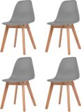vidaXL Eetkamerstoelen 4 stuks kunststof grijs