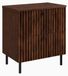 3xE living Armoire de salle de bain avec étagère 60, chêne avec placage noyer, pieds noirs