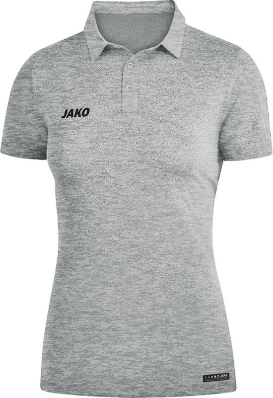 JAKO - Poloshirt Premium Basics Dames Grijs Gemeleerd Maat 44