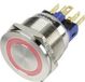 TRU COMPONENTS 1303040 GQ22S-11E/R/12V Vandalismebestendige druktoets 250 V/AC 3 A 1x uit/(aan) Moment Rood IP65 1 stuk