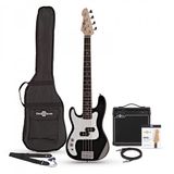 Gear4music 3/4 LA Linkshandige Basgitaar + 15 W Versterkerpakket, Zwart