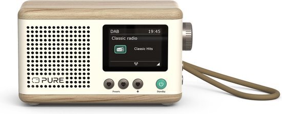 Pure Classic Mini - The Charming Portable Digital Radio, Cotton White/Oak