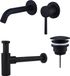 Fortifura Calvi Wastafelkraanset - inbouw wastafelkraan - always open plug - design sifon - mat zwart
