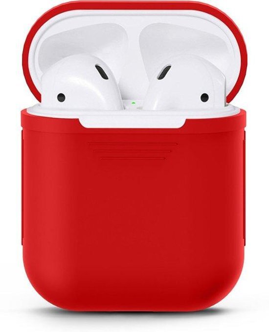 KELERINO. Airpods Silicone Case Cover Hoesje voor Apple Airpods - Rood