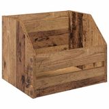 vidaXL Vinyl Album Doos Oud hout 38 x 30 x 29 cm Bewerkt hout