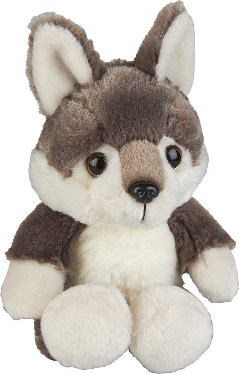 Ravensden Pluche knuffel dieren Wolf 18 cm - Speelgoed wolven dieren knuffelbeesten - Leuk als cadeau