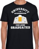 Bellatio Decorations Shoppartners Bv Carnaval t-shirt zwart university of Warmenhuizen voor heren - geslaagd / afstudeer cadeau verkleed shirt XXL