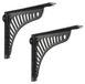Supports d'étagère muraux en fonte, noir, 260x210 mm, set de deux