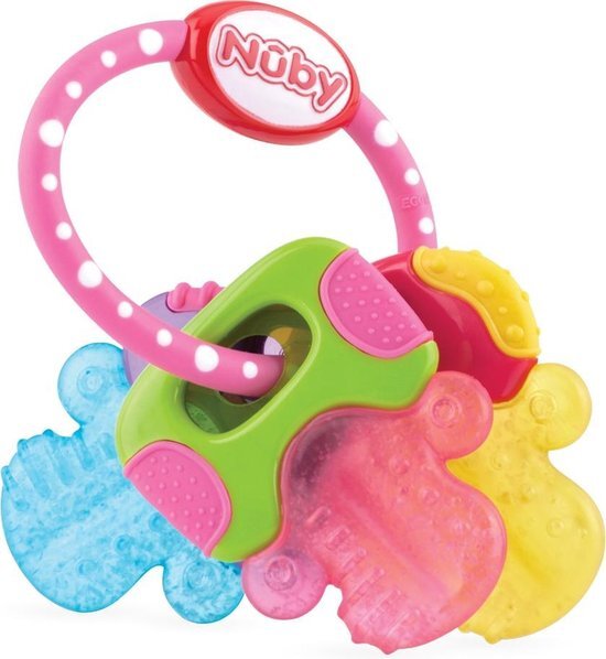 Nuby bijtspeeltje Koelbijtsleutels roze 3 m