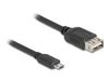 DeLOCK 81518 USB 2.0 Kabel Micro-USB B naar USB A 1 m Zwart