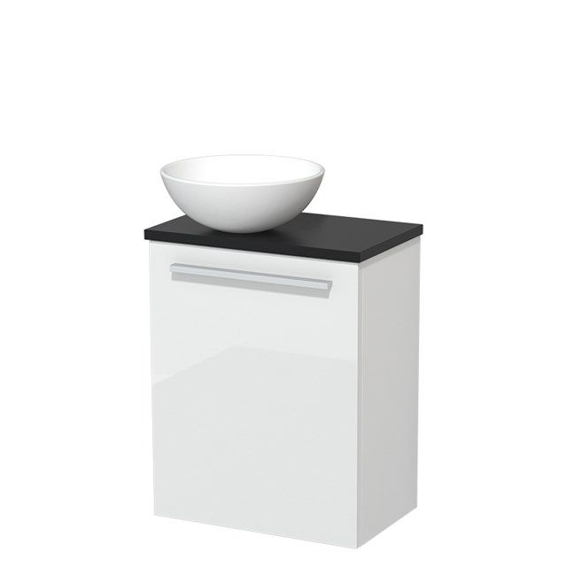 Maxaro Modulo Toiletmeubel - 41 cm - Hoogglans Wit - Mat Zwart